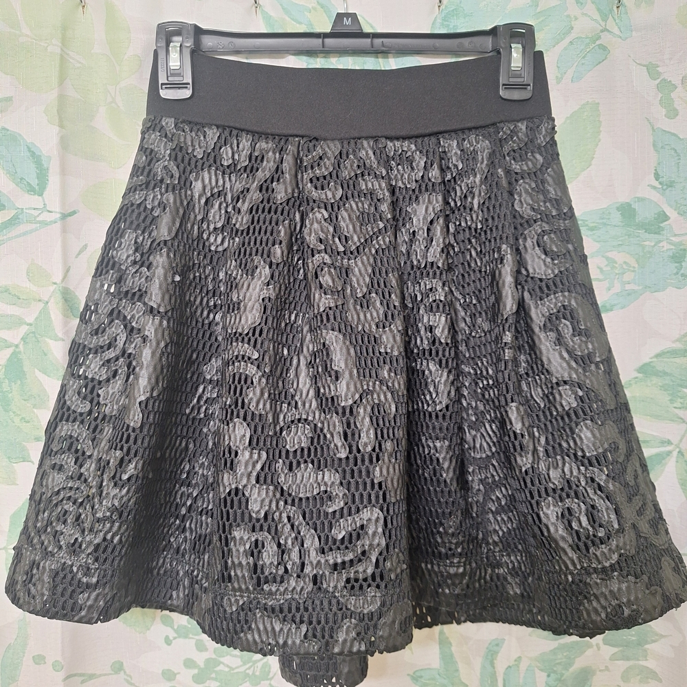 Express Black Lace Skater Skirt